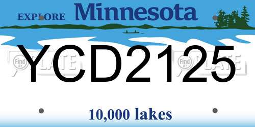 YCD2125 Minnesota License Plate