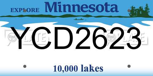 YCD2623 Minnesota License Plate