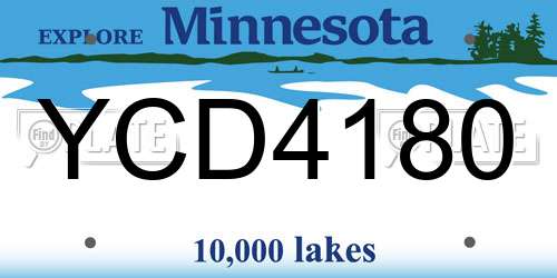 YCD4180 Minnesota License Plate