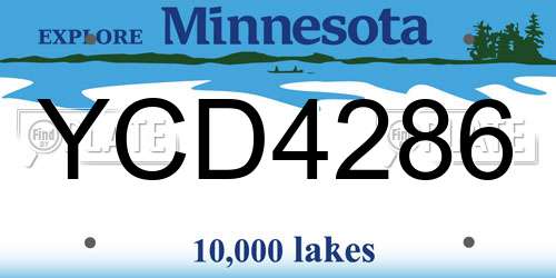 YCD4286 Minnesota License Plate