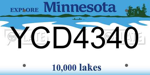 YCD4340 Minnesota License Plate