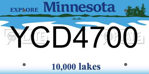 YCD4700 Minnesota License Plate