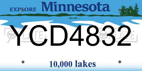 YCD4832 Minnesota License Plate