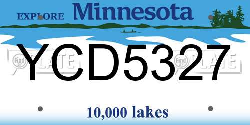 YCD5327 Minnesota License Plate