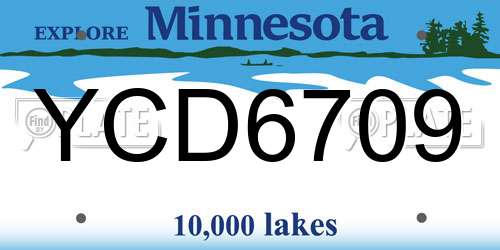 YCD6709 license plate in MN state