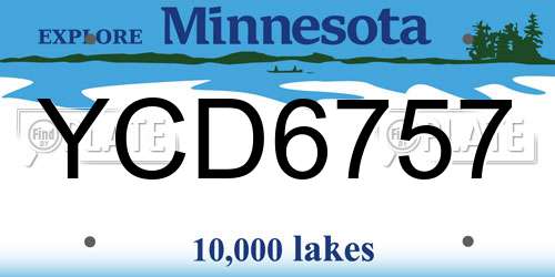 YCD6757 Minnesota License Plate