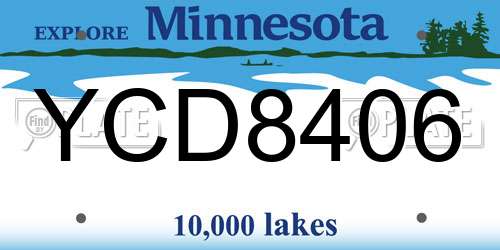 YCD8406 Minnesota License Plate