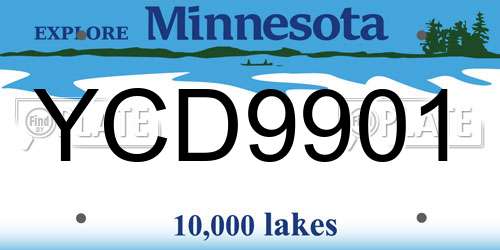 YCD9901 Minnesota License Plate