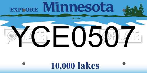 YCE0507 Minnesota License Plate