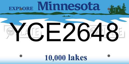 YCE2648 Minnesota License Plate