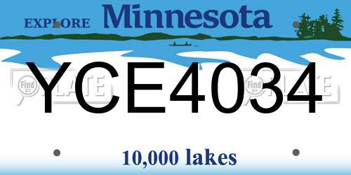 YCE4034 Minnesota License Plate