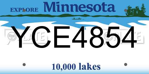 YCE4854 Minnesota License Plate