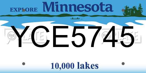 YCE5745 Minnesota License Plate