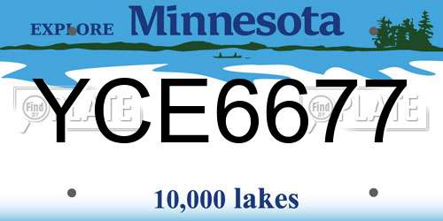 YCE6677 Minnesota License Plate