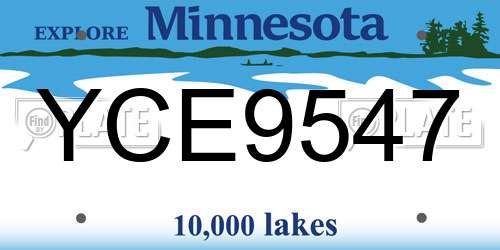 YCE9547 Minnesota License Plate