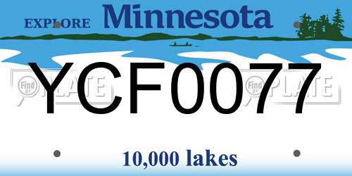 YCF0077 Minnesota License Plate