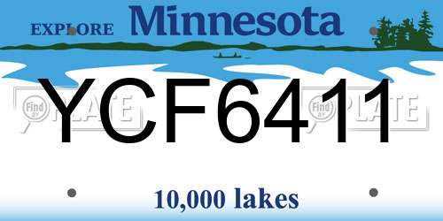 YCF6411 Minnesota License Plate