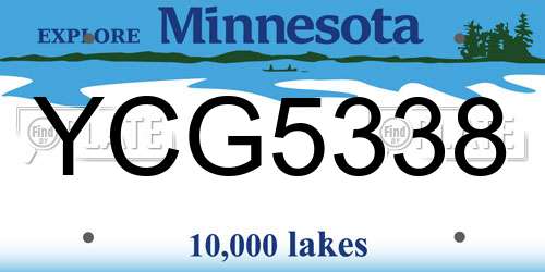 YCG5338 Minnesota License Plate