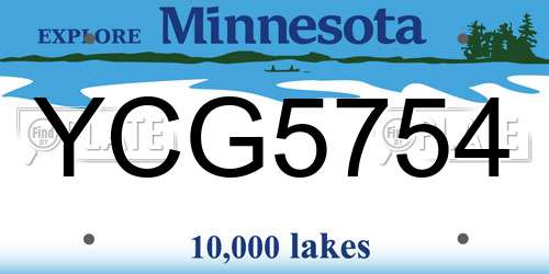 YCG5754 Minnesota License Plate
