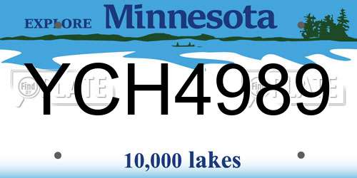 YCH4989 Minnesota License Plate