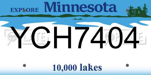 YCH7404 Minnesota License Plate