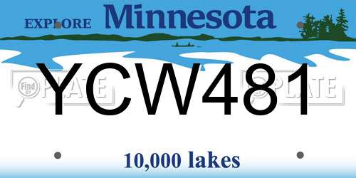 YCW481 Minnesota License Plate