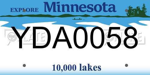 YDA0058 Minnesota License Plate