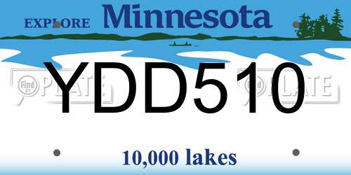 YDD510 Minnesota License Plate