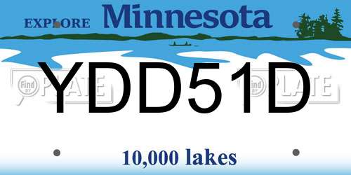 YDD51D Minnesota License Plate