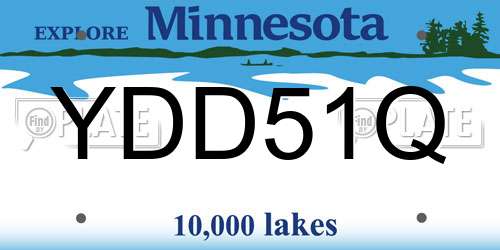 YDD51Q Minnesota License Plate