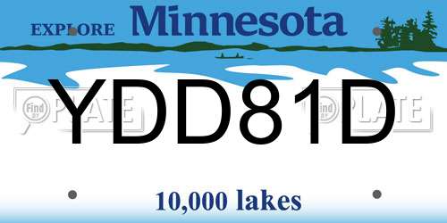 YDD81D Minnesota License Plate