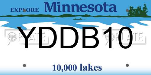 YDDB10 Minnesota License Plate