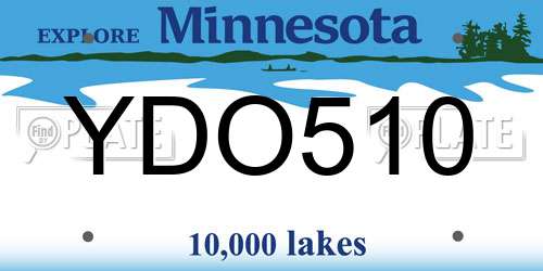 YDO510 Minnesota License Plate