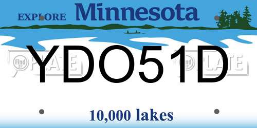 YDO51D Minnesota License Plate
