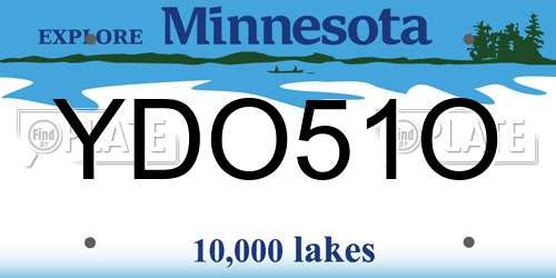 YDO51O Minnesota License Plate