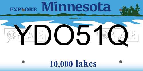 YDO51Q Minnesota License Plate