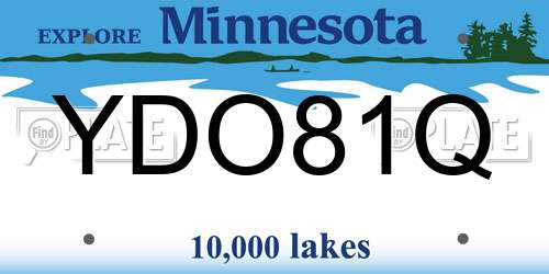 YDO81Q Minnesota License Plate
