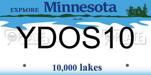 YDOS10 Minnesota License Plate