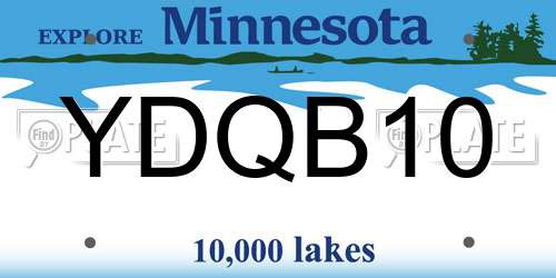 YDQB10 Minnesota License Plate