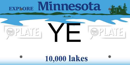 YE Minnesota License Plate