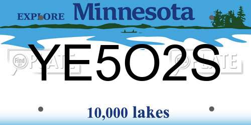 YE5O2S Minnesota License Plate