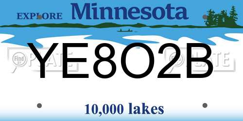 YE8O2B Minnesota License Plate