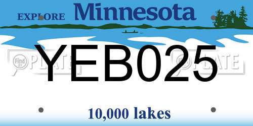 YEB025 Minnesota License Plate