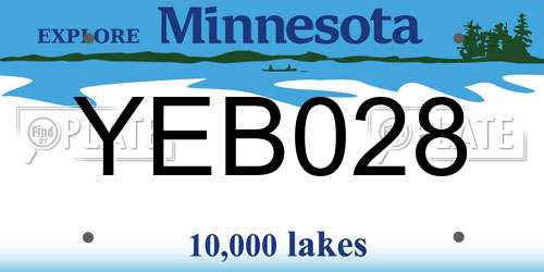 YEB028 Minnesota License Plate