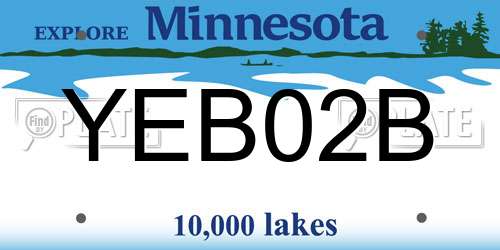 YEB02B Minnesota License Plate