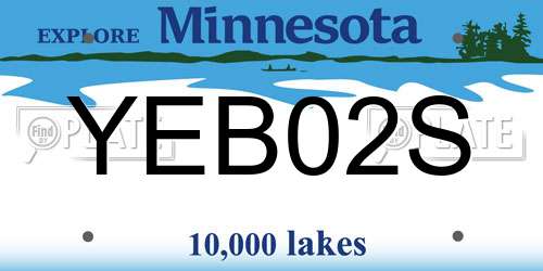 YEB02S Minnesota License Plate