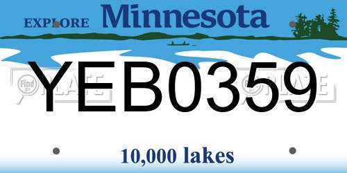 YEB0359 Minnesota License Plate