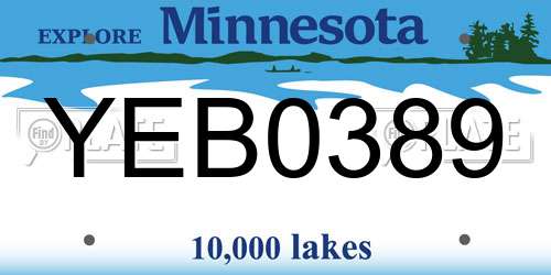 YEB0389 Minnesota License Plate