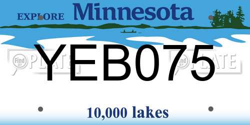 YEB075 Minnesota License Plate