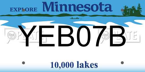YEB07B Minnesota License Plate